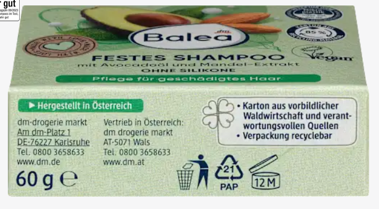 Shampooing solide à l’avocat & au lait d’amande – 60 g
