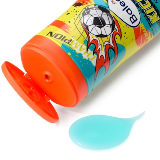 Gel douche enfant visage, corps, shampooing & après-shampooing 4en1 Kick it! – 300 ml 🚿⚽