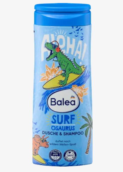 Gel Douche & Shampooing Enfant 2en1 Surfosaurus, 300 ml 🦖🌊